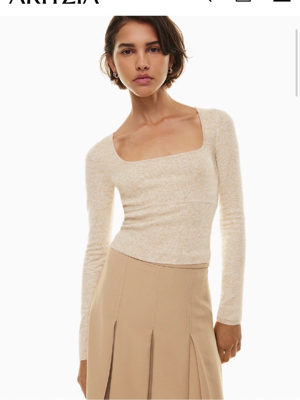 Aritzia Wilfred Palma sweater Heather light oatmeal small
